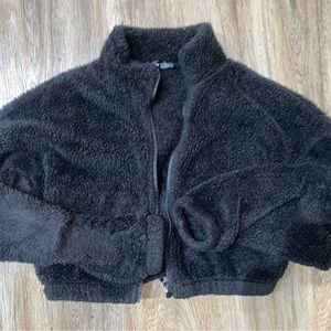 Black mini fur jacket